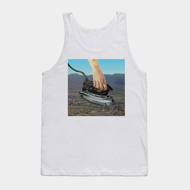 Flattening The Earth - Surreal/Collage Art Tank Top by DIGOUTTHESKY